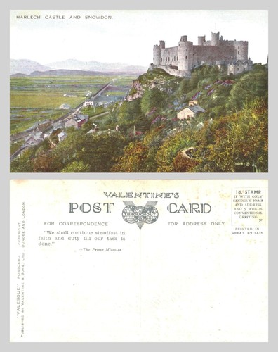 Vintage postcard harlech - postcard,