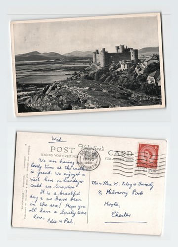 Vintage postcard harlech - vintage,