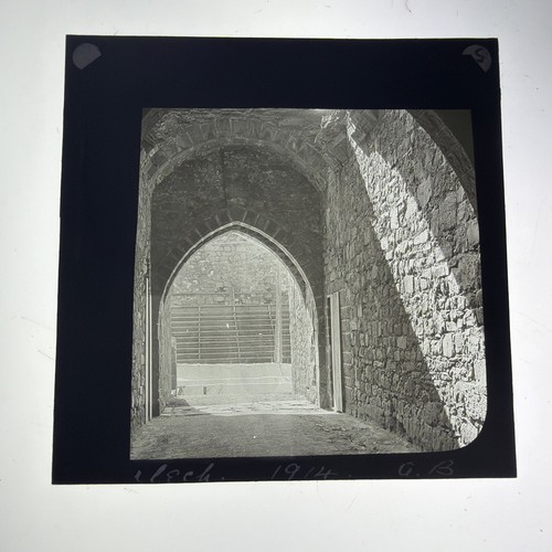 Antique magic lantern slide - lantern,