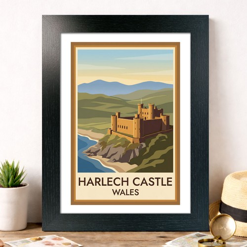 Castello harlech galles - di, harlech,