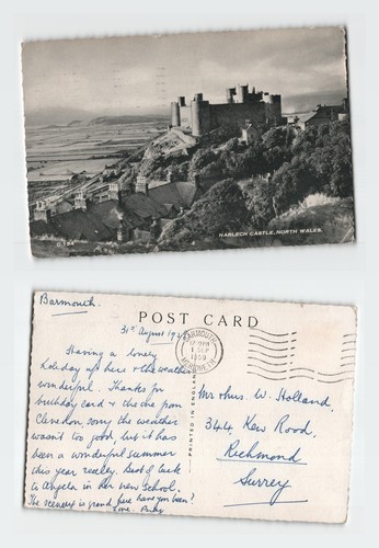 Vintage postcard harlech - vintage,