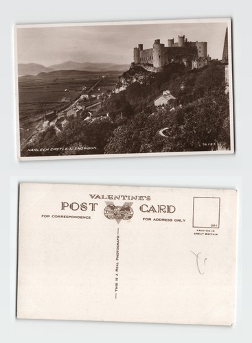 Postcard harlech castle and - castle,