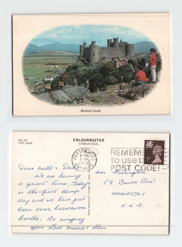 Vintage postcard harlech - postcard,