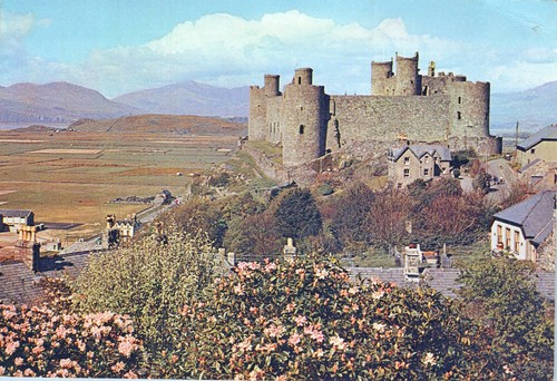 Wales postcard harlech - harlech, castle