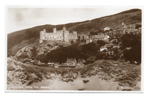 Antique postcard rppc harlech - postcard,