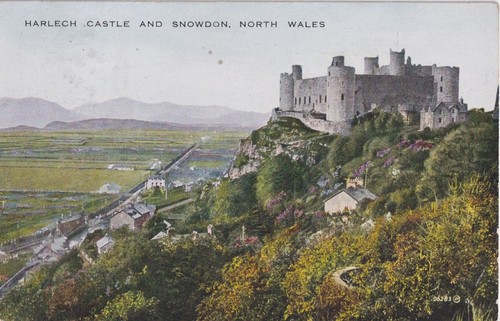 Postcard 1929 harlech - postcard,